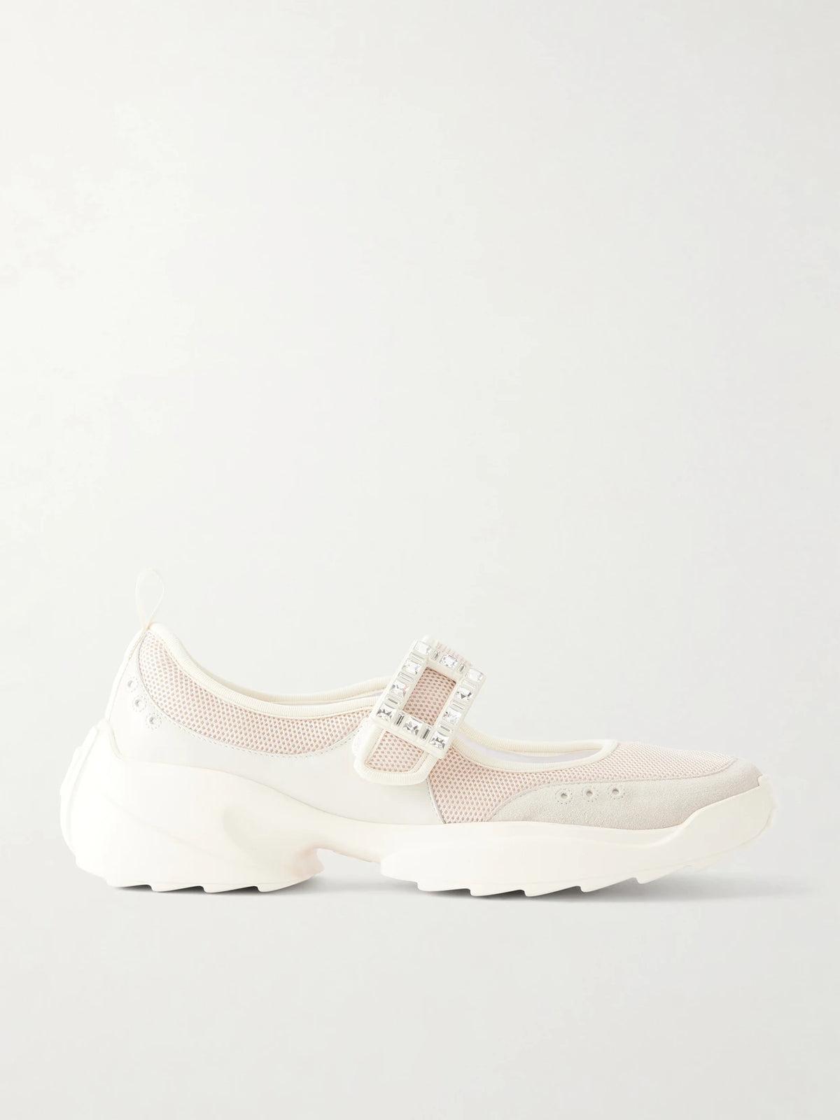 Viv On The Run Embellished Leather-trimmed Mesh Mary Jane Sneakers