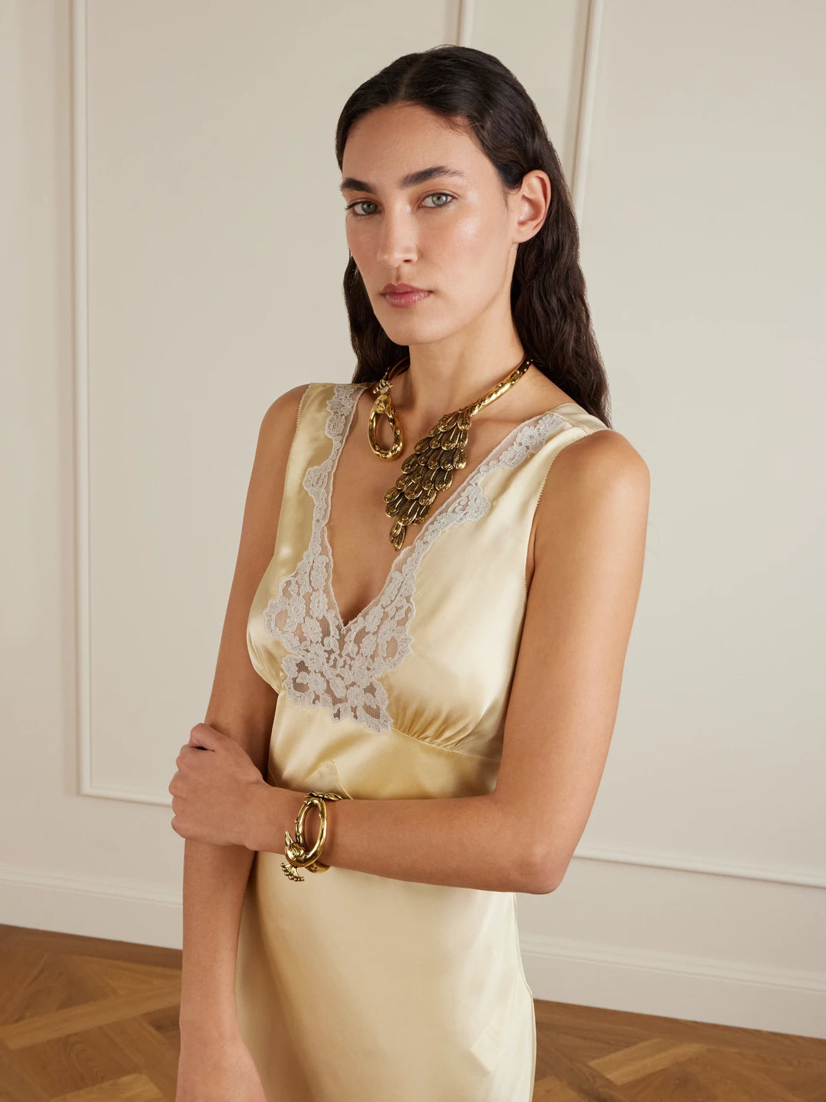 Image of Necklaces. Product name - Peacock Gold-tone Choker in Multi colour by brand - Chloé