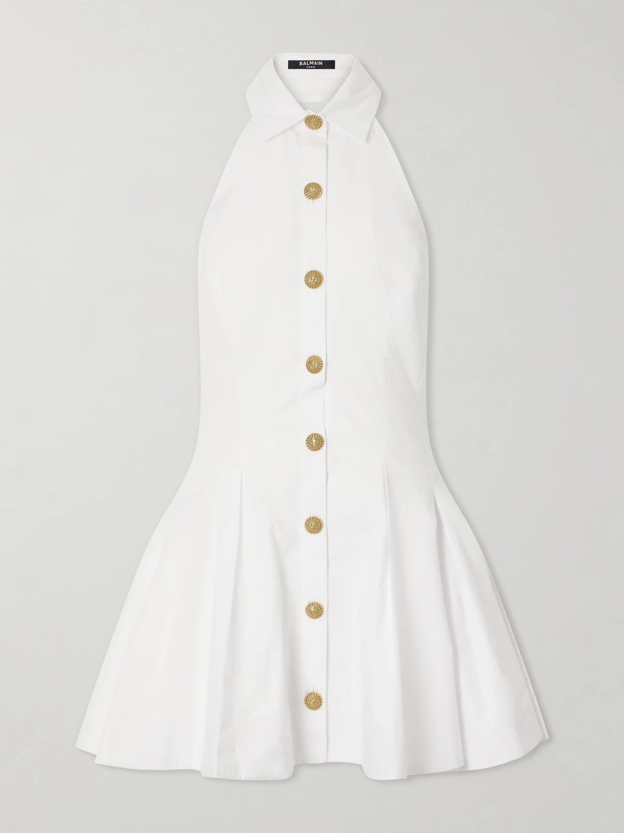 Halterneck Cotton-poplin Mini Dress