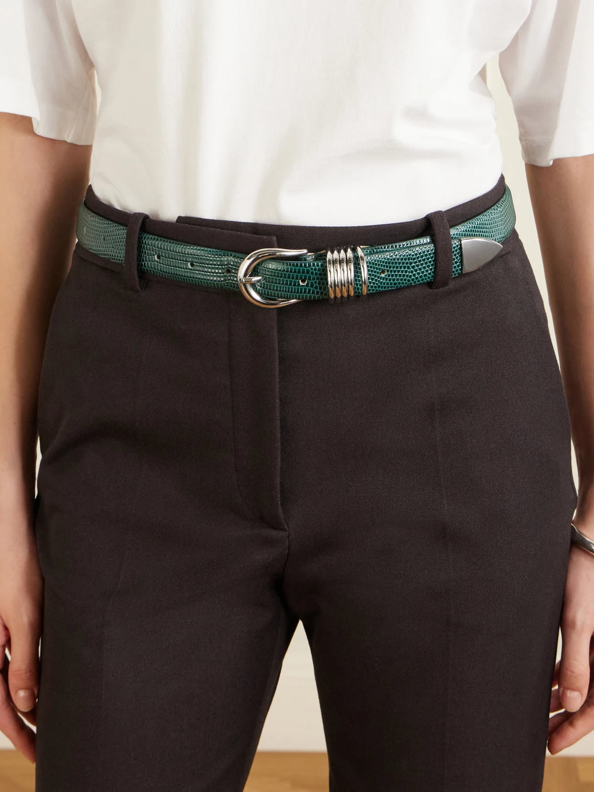 Hollyhock Lizard-effect Leather Belt