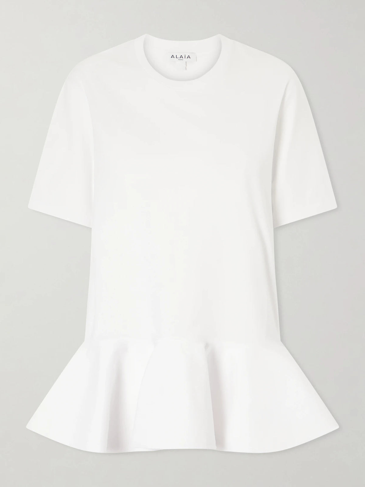Alaïa Peplum Cotton-jersey T-shirt