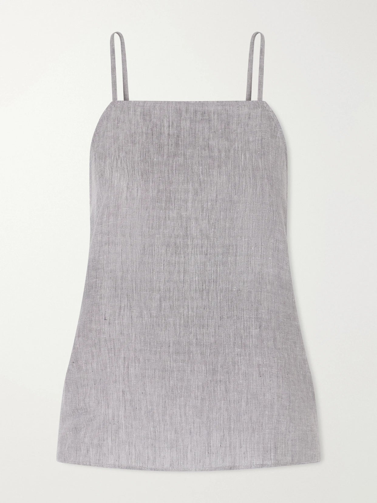 Image of a model wearing Tops. Product name - Gentille Linen Top in Gray colour by brand - Eres