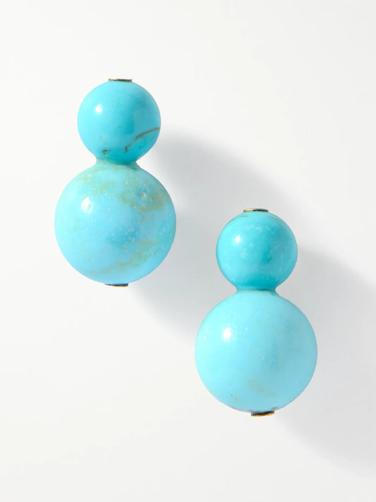 Cara Gold-tone Turquoise Earrings