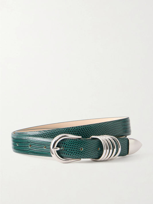 Déhanche Hollyhock Lizard-effect Leather Belt