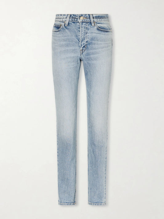 Image of Jeans. Product name - The Cecile Mid-rise Skinny-leg Jeans in Light denim colour by brand - RÙADH
