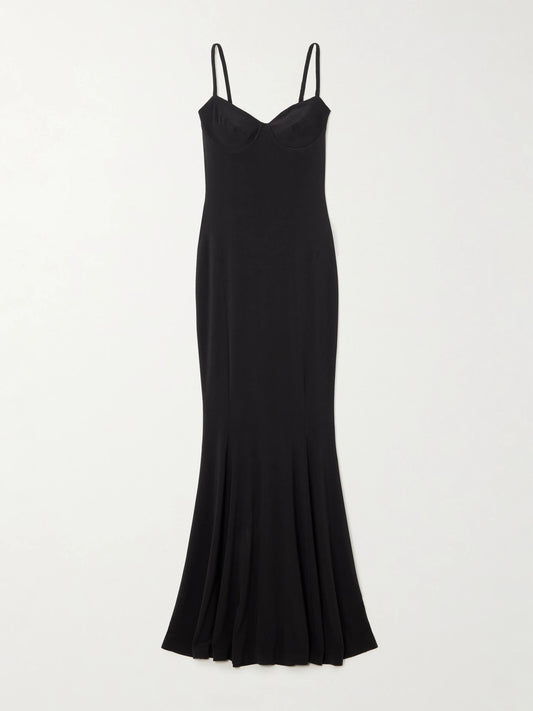 Image of Dresses. Product name - Stretch-jersey Maxi Dress in Black colour by brand - Norma Kamali