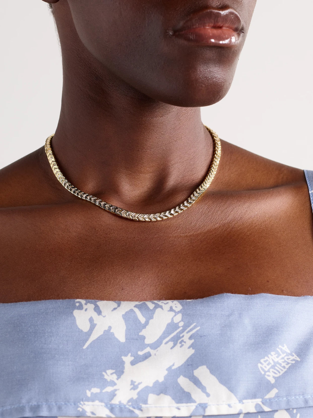 Image of Necklaces. Product name - Arrow 18-karat Gold Diamond Choker in Multi colour by brand - Anita Ko