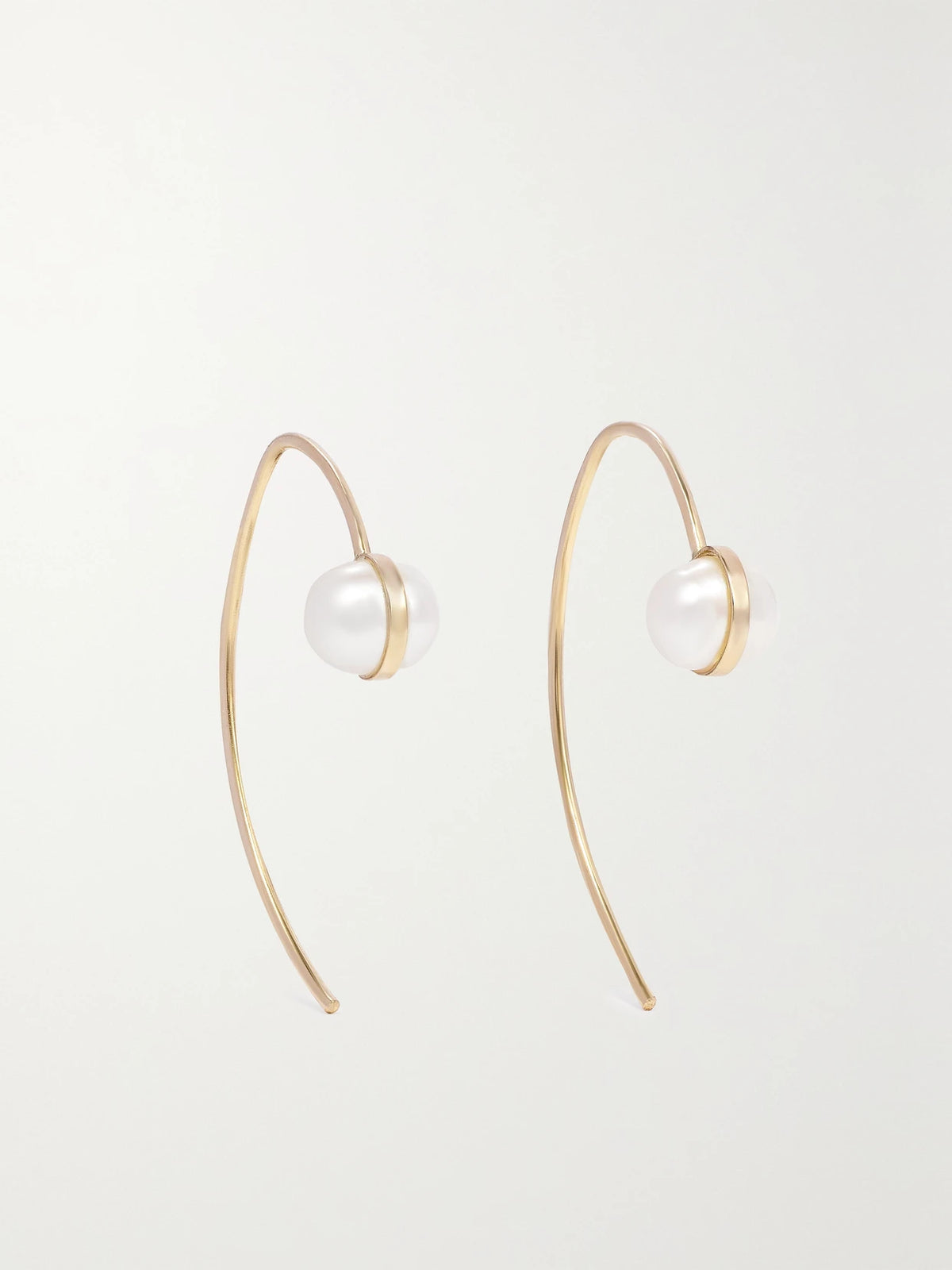 Wishbone 14-karat Recycled Gold Pearl Earrings