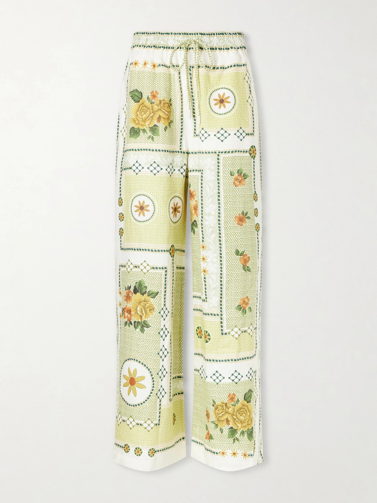 Dixie Knotted Floral-print Linen Pants