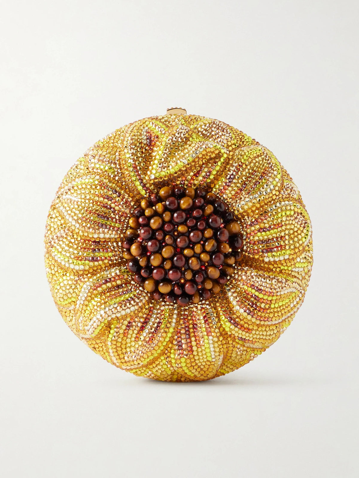 Sunflower Crystal-embellished Gold-tone Clutch