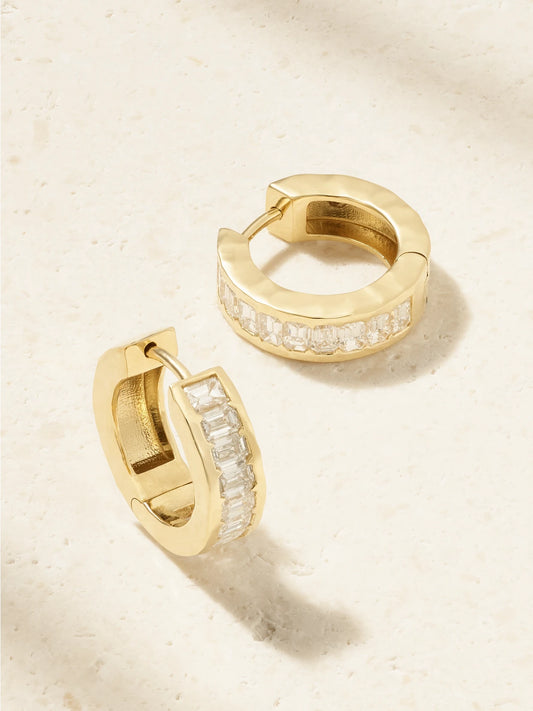 Octavia Elizabeth 18-karat Gold Diamond Hoop Earrings