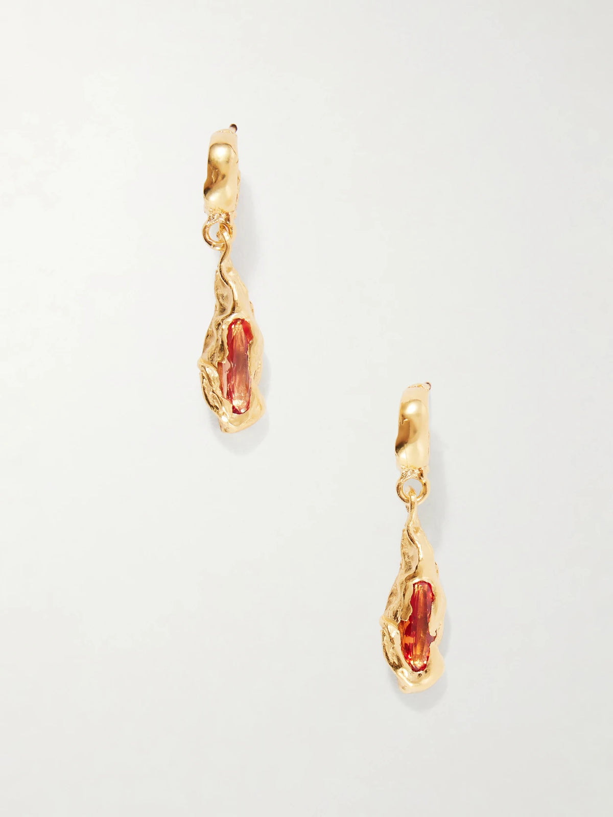 Naranja Gold Plated Citrine Drop Earrings