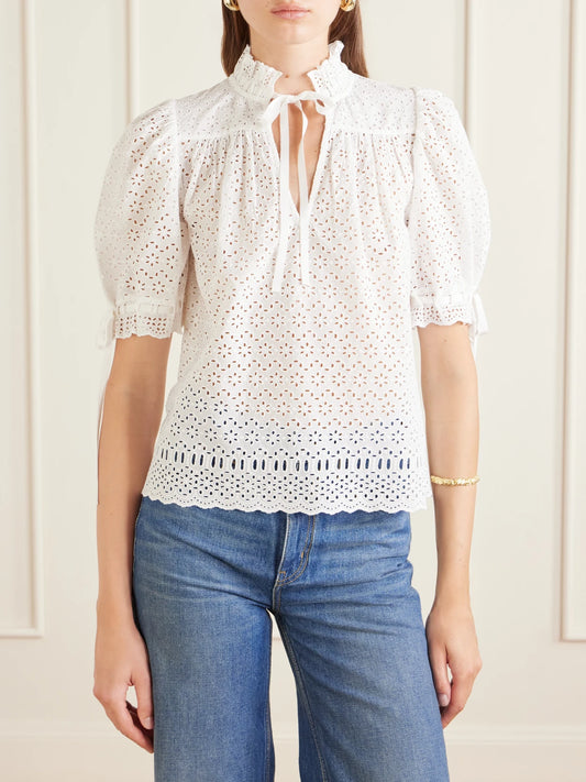 Alouette Cotton-blend Broderie Anglaise Shirt