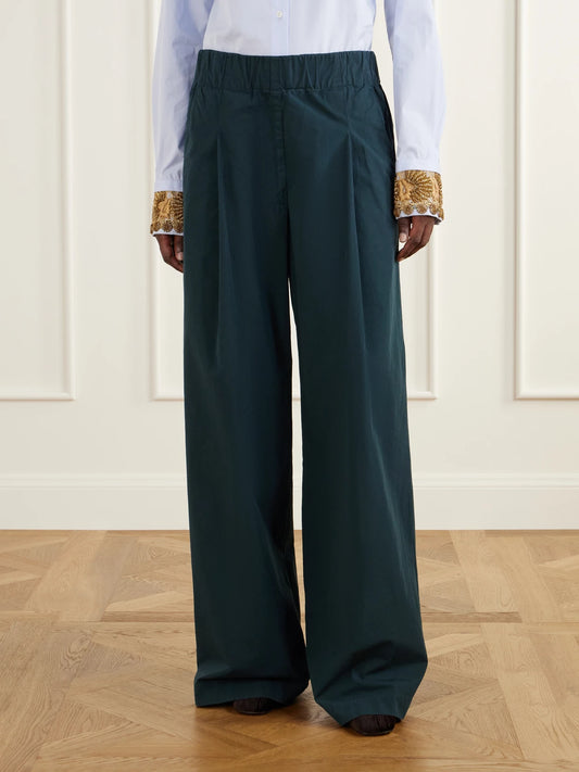 Dries Van Noten Cotton-poplin Wide-leg Pants