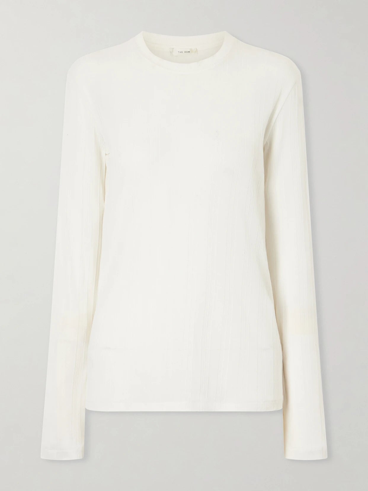 Image of a model wearing Tops. Product name - Dantea Cotton-jersey T-shirt in Ivory colour by brand - The Row