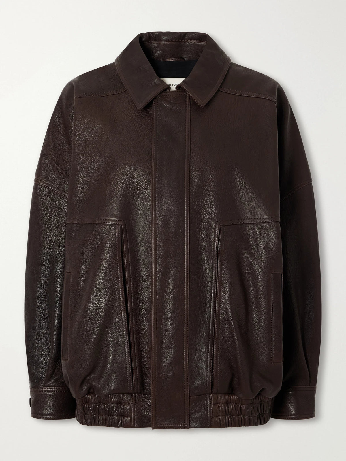 Nour Hammour Dalma Full-grain Leather Jacket