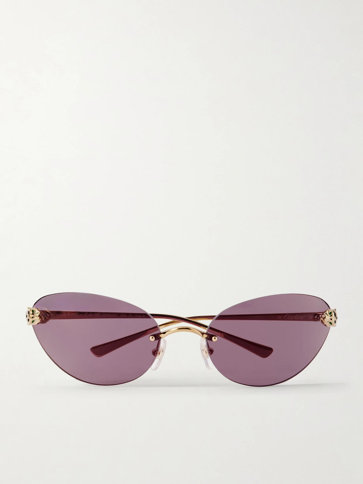 Eyewear Panthère De Cartier Rimless Cat-eye Gold-tone Sunglasses