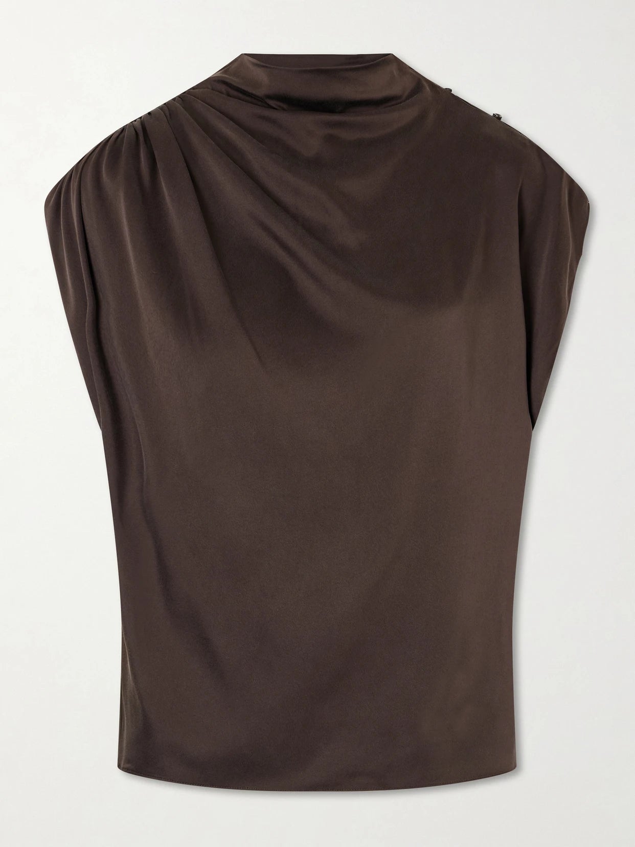 Wish You Would Draped Silk-blend Charmeuse Blouse