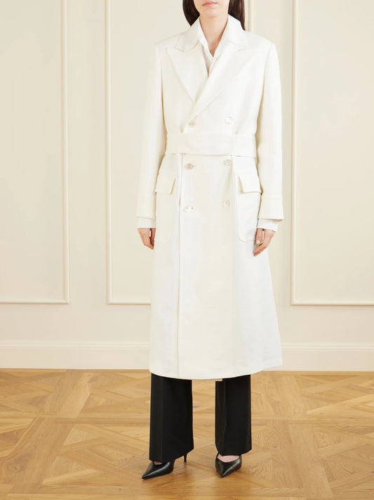 Image of Coats & Jackets. Product name - Taylan Linen Coat in Cream colour by brand - Ralph Lauren Collection