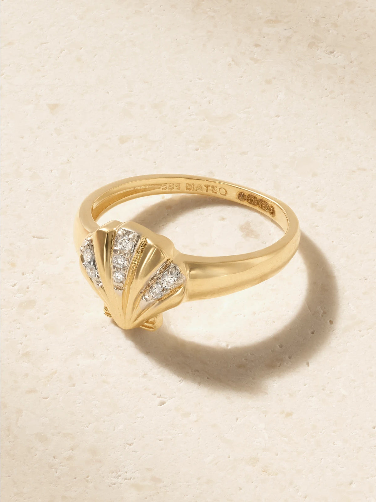 Mateo Petite Venus 14-karat Gold Diamonds Signet Ring