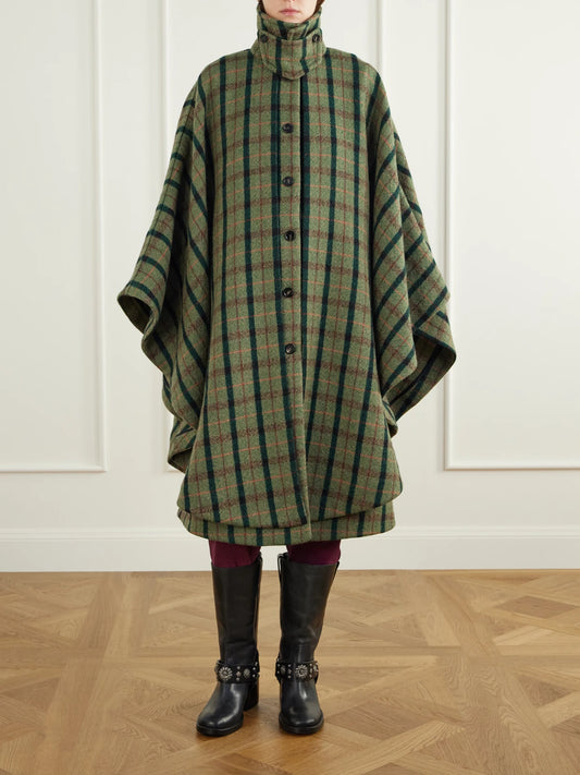 Chloé Checked Wool And Cotton-blend Coat