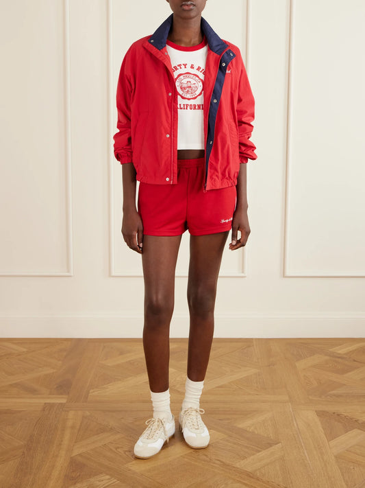 Image of Sleepwear & Loungewear. Product name - Logo-embroidered Jersey Shorts in small colour by brand - Sporty & Rich