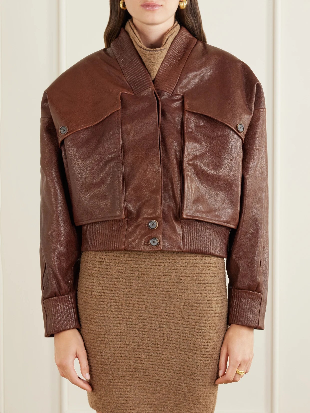 Cropped Leather Jacket