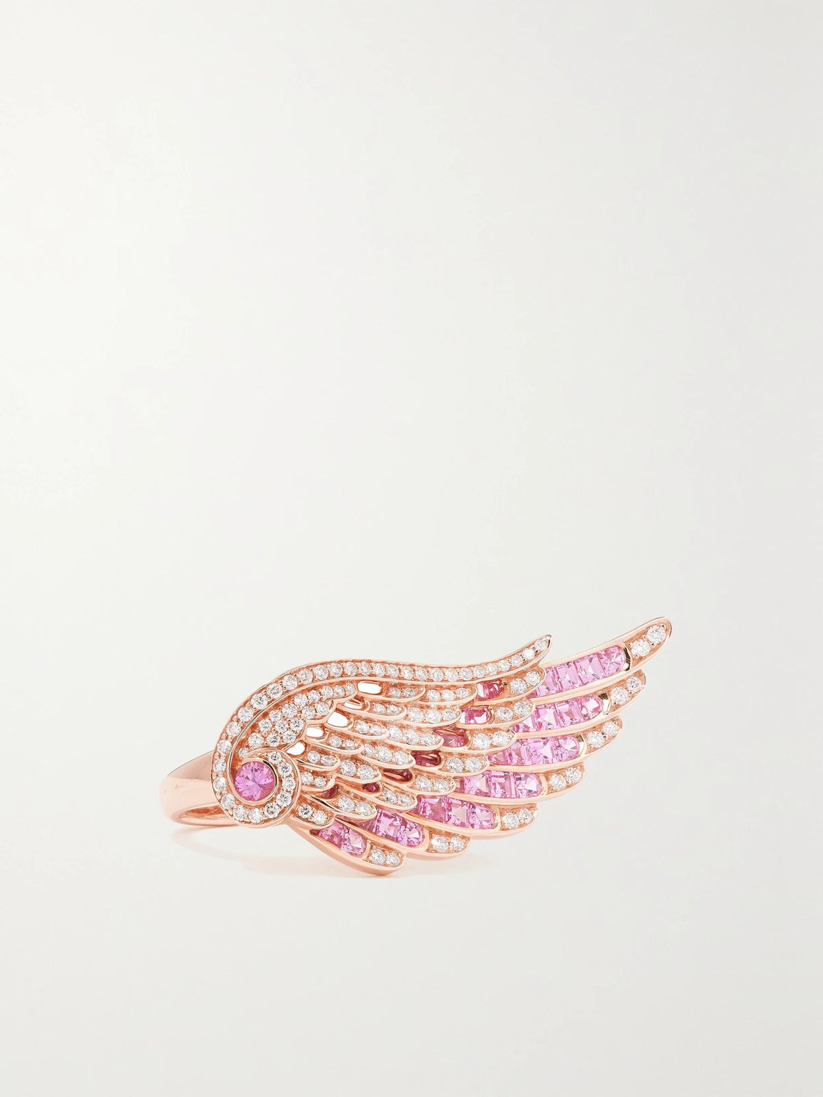 Wings Embrace 18-karat Rose Gold, Sapphire And Diamond Ring