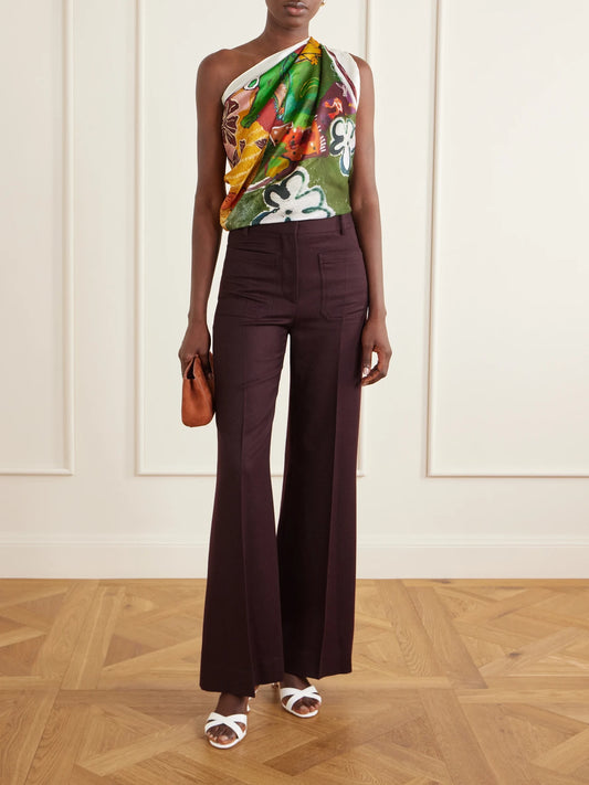 Image of Scarves & Shawls. Product name - Mlak Floral-print Silk-twill Scarf in Multi colour by brand - ALÉMAIS