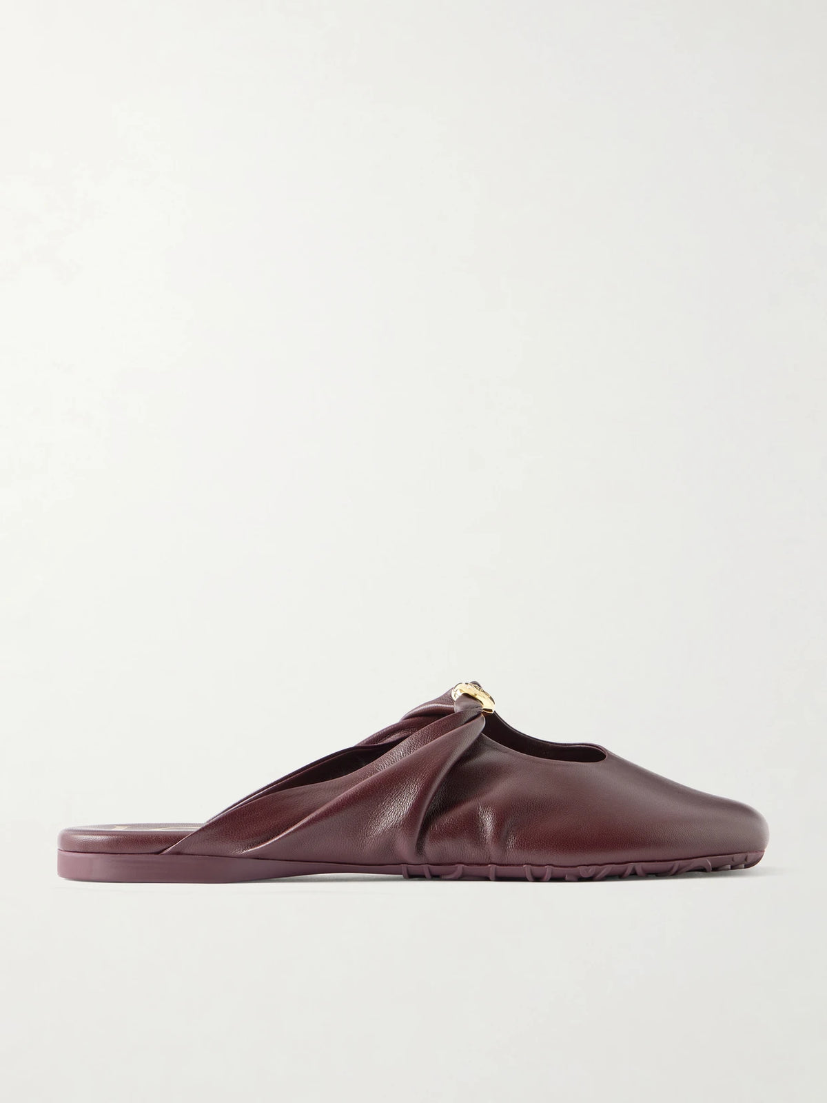 Pebble Embellished Leather Mules