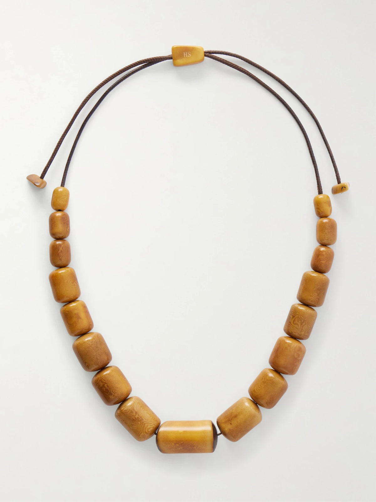 The Column Statement Beaded Tagua And Leather Necklace