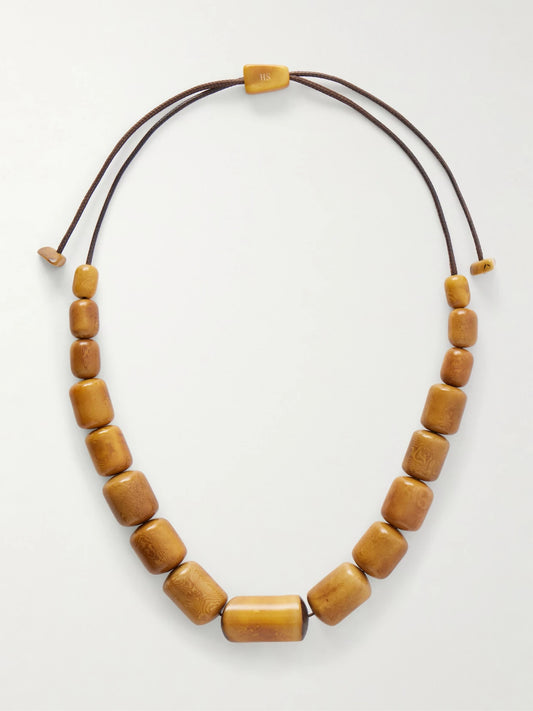 Hunting Season The Column Statement Beaded Tagua And Leather Necklace