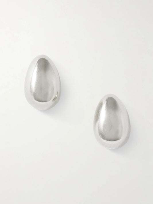 Tiny Egg Silver Earrings