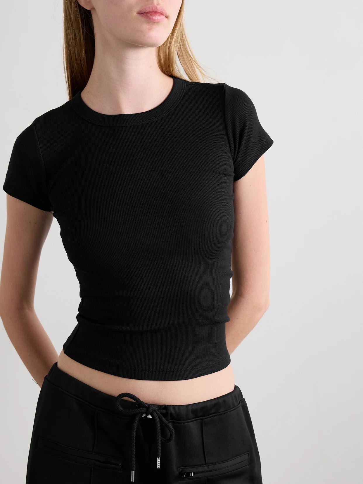 Kelly Ribbed Cotton-blend Jersey T-shirt