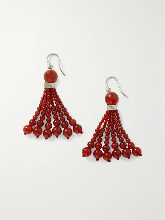 Venice Opera Tasselled Carnelian Earrings