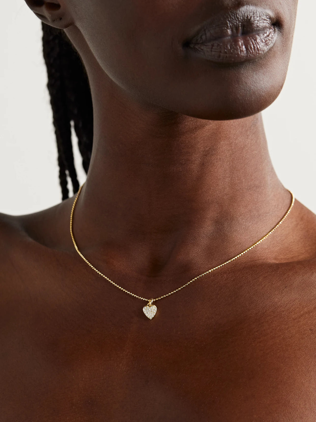 Image of Necklaces. Product name - Heart 18-karat Gold Diamond Necklace in Multi colour by brand - Jennifer Meyer