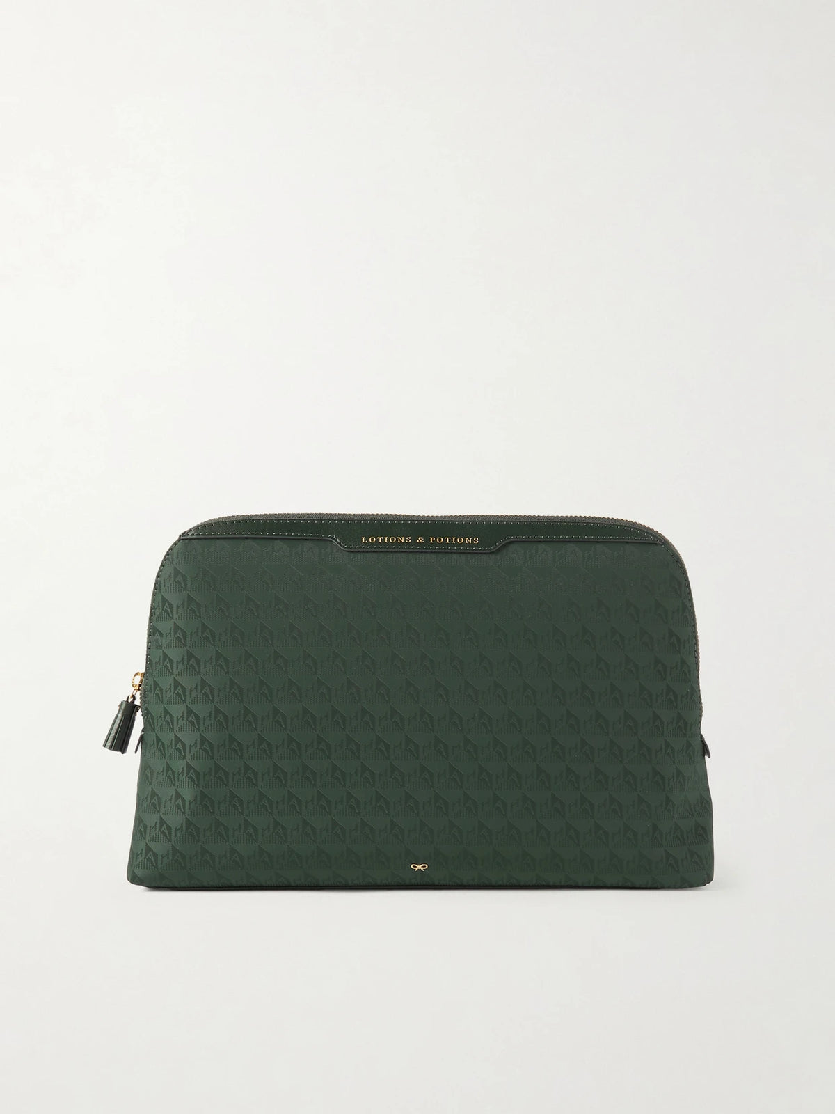 Lotions & Potions Leather-trimmed Econyl-jacquard Pouch