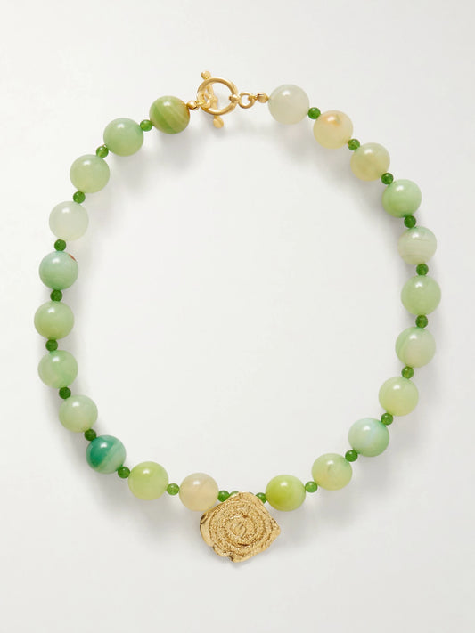 Daphne Gold-plated Jade Necklace