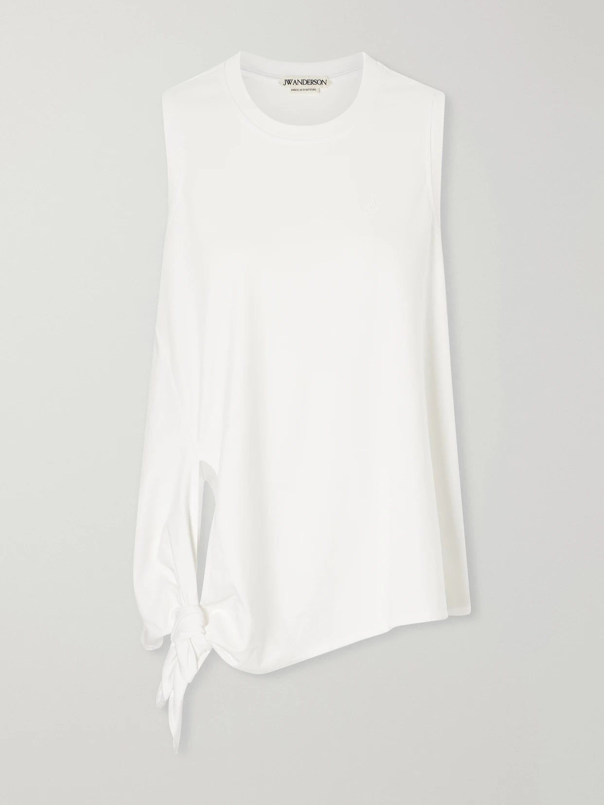 Knotted Logo-embroidered Cotton-jersey Tank