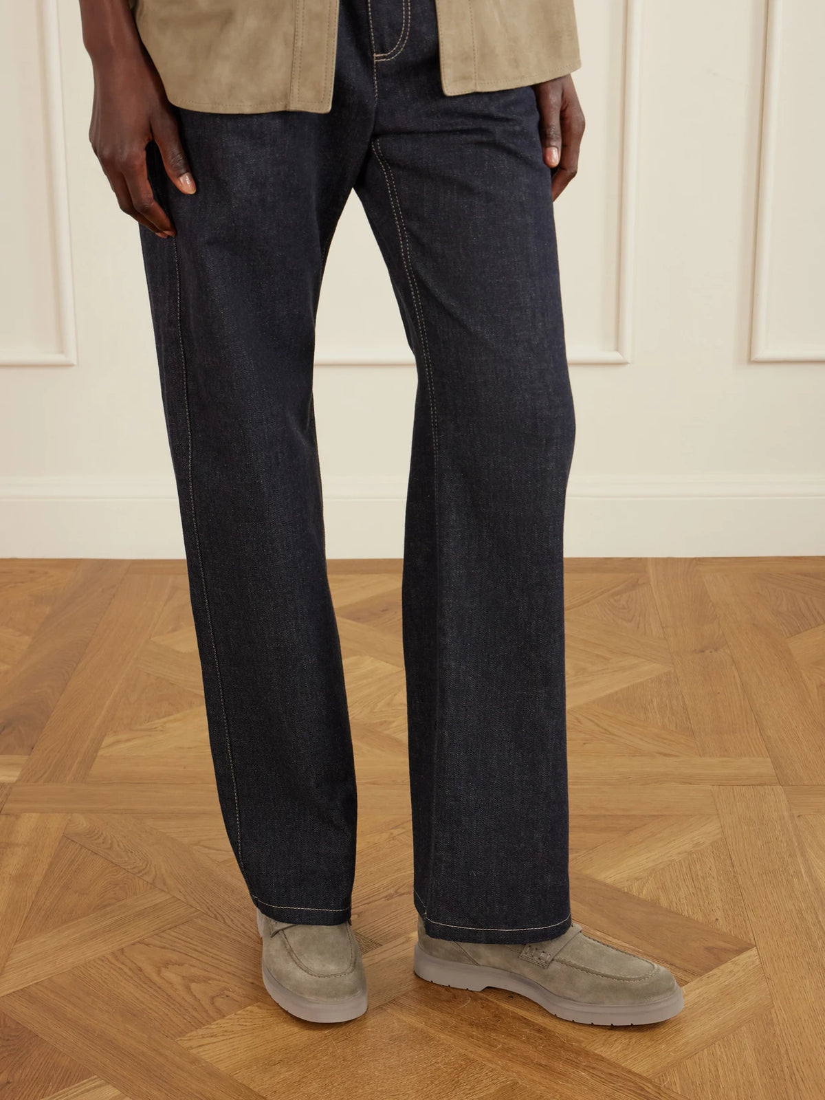 Embellished Suede Loafers