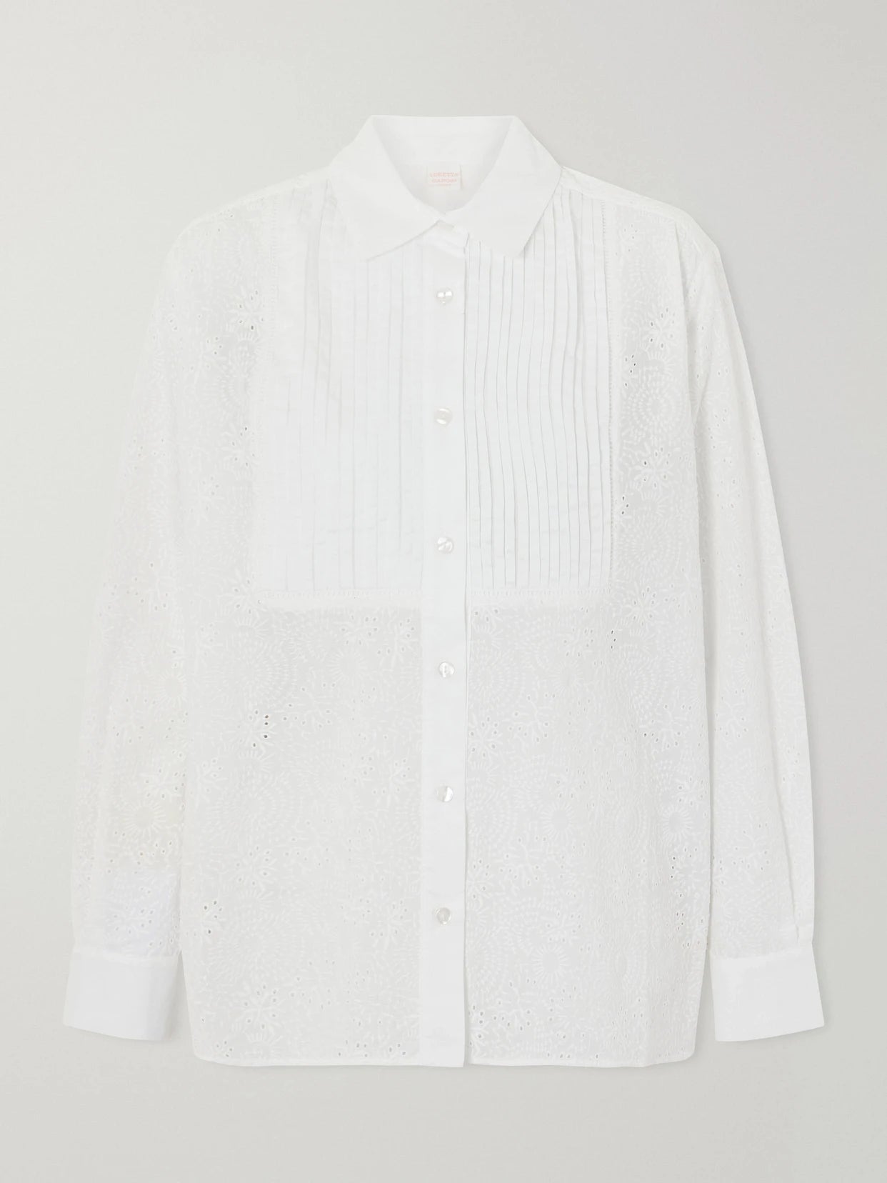 Arabelle Pleated Broderie Anglaise Cotton Shirt