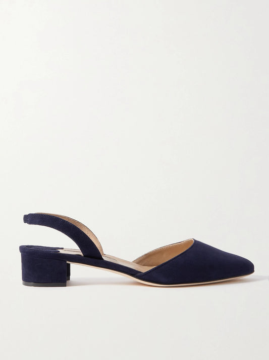 Aspro 30 Suede Slingback Point-toe Pumps