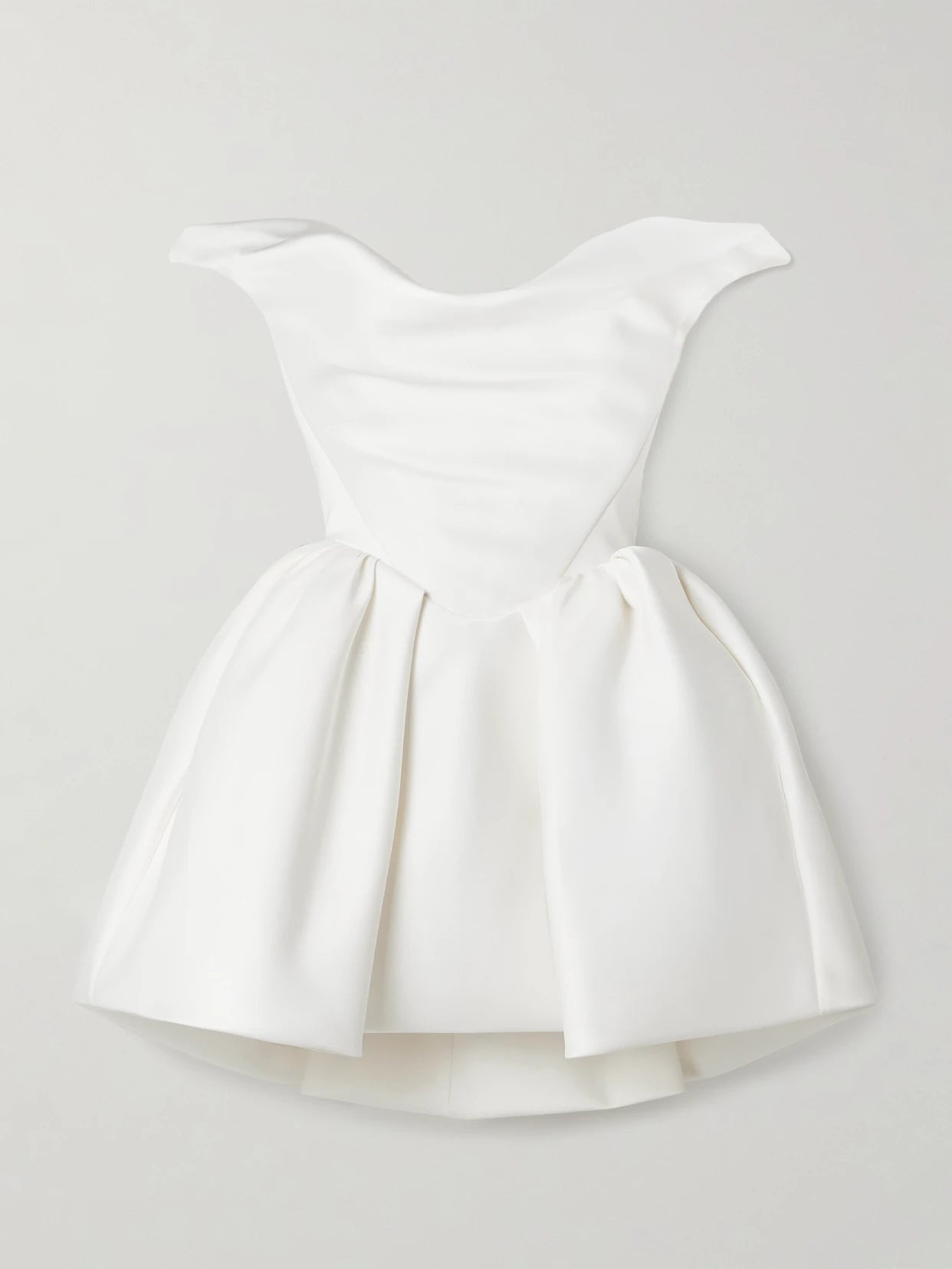 Bagatelle Off-the-shoulder Gathered Duchesse Silk-satin Mini Dress