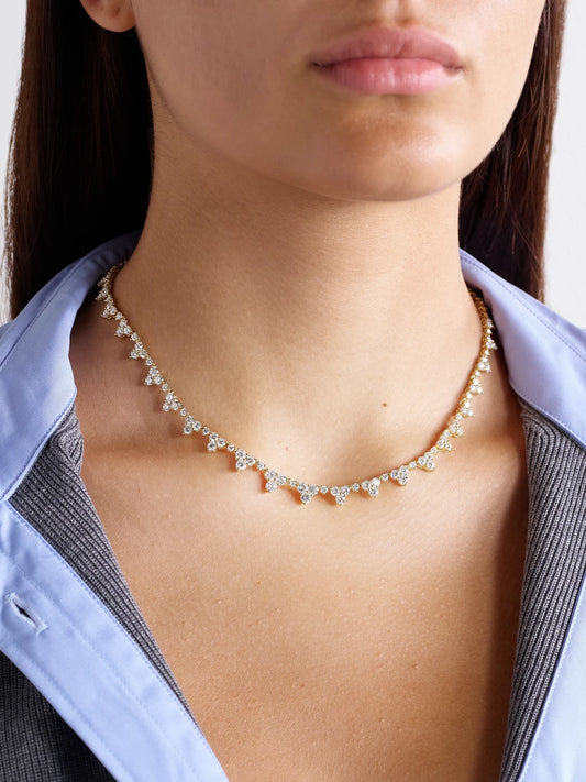Image of Necklaces. Product name - Eternity 18-karat Gold Diamond Choker in Multi colour by brand - Anita Ko