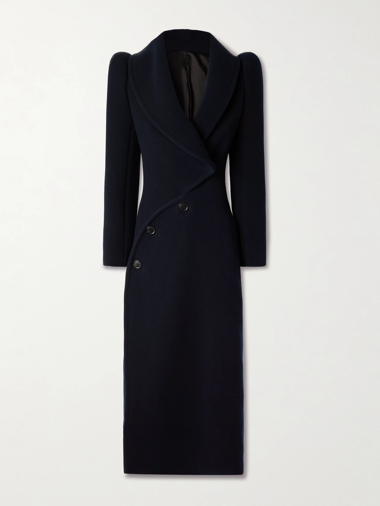 Image of Coats & Jackets. Product name - Wool Coat in Navy colour by brand - Alaïa
