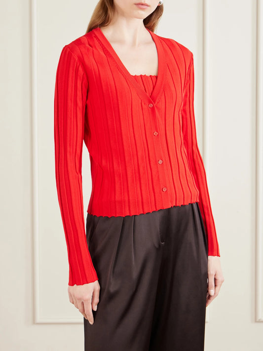 Ezra Ribbed Jersey Cardigan