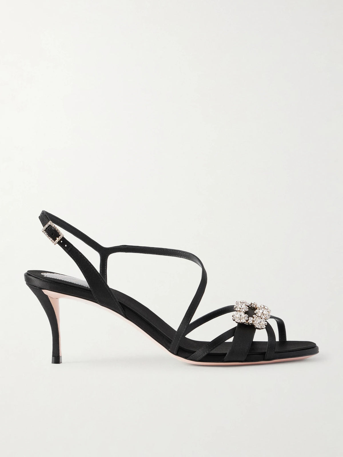 Efflorescence 65 Crystal-embellished Satin Sandals
