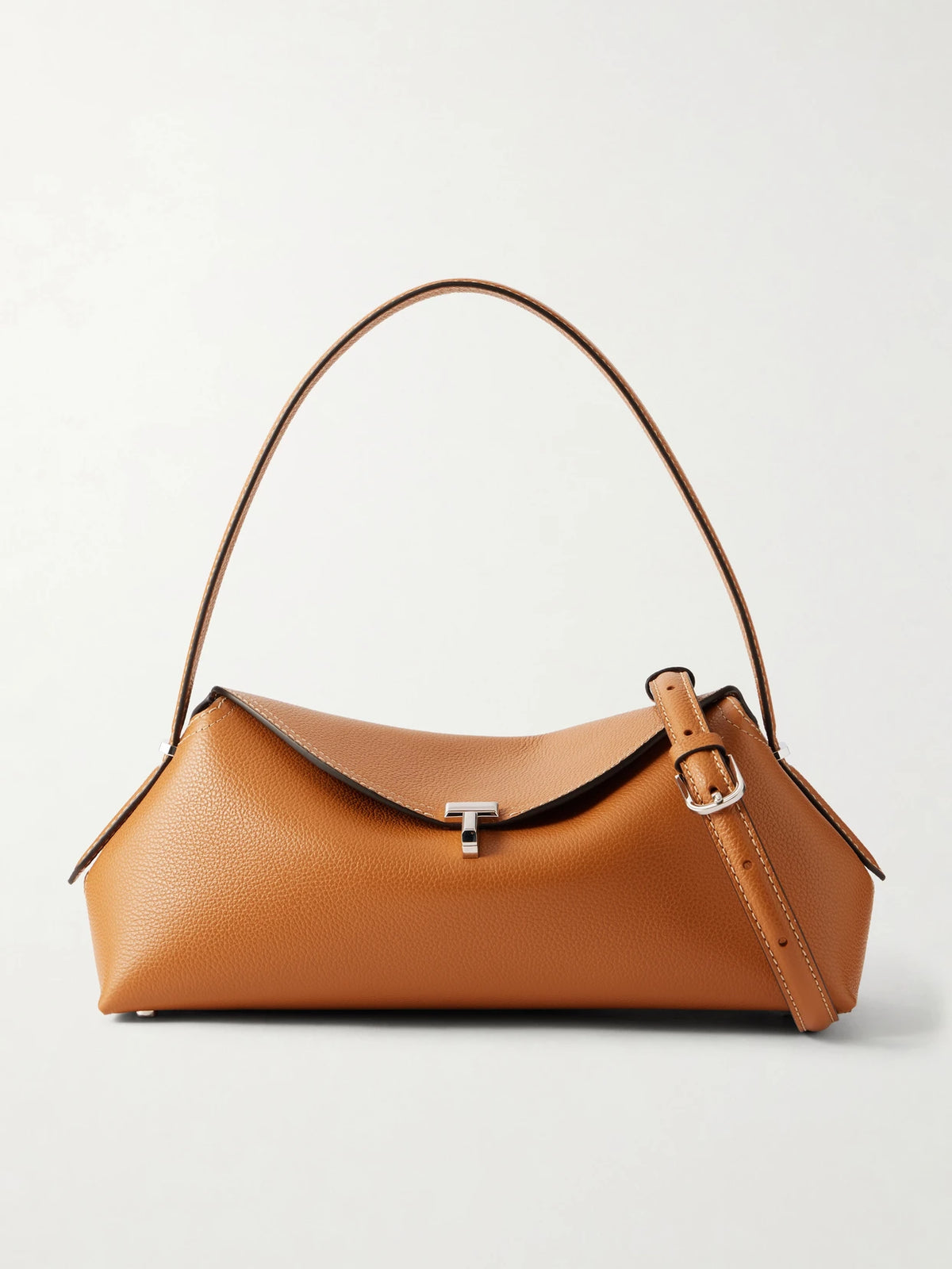 T-lock Full-grain Leather Shoulder Bag