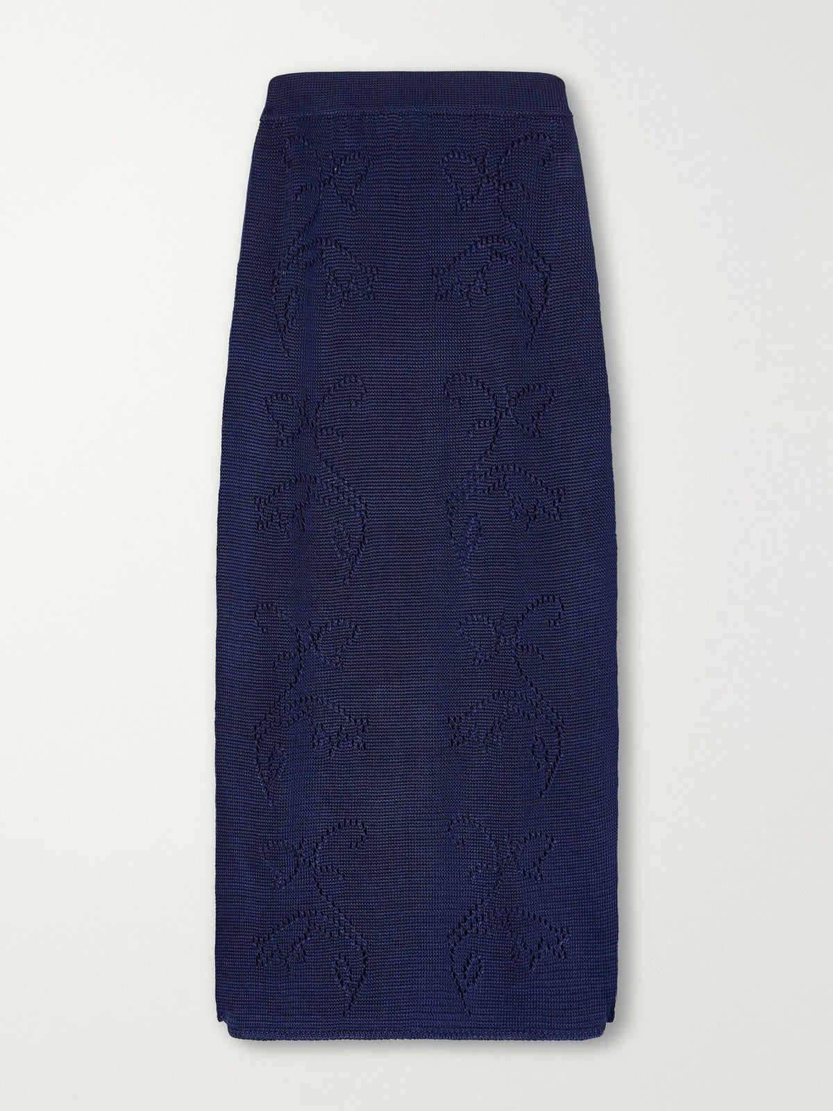 Calle Del Mar Squash Blossom Pointelle-knit Midi Skirt