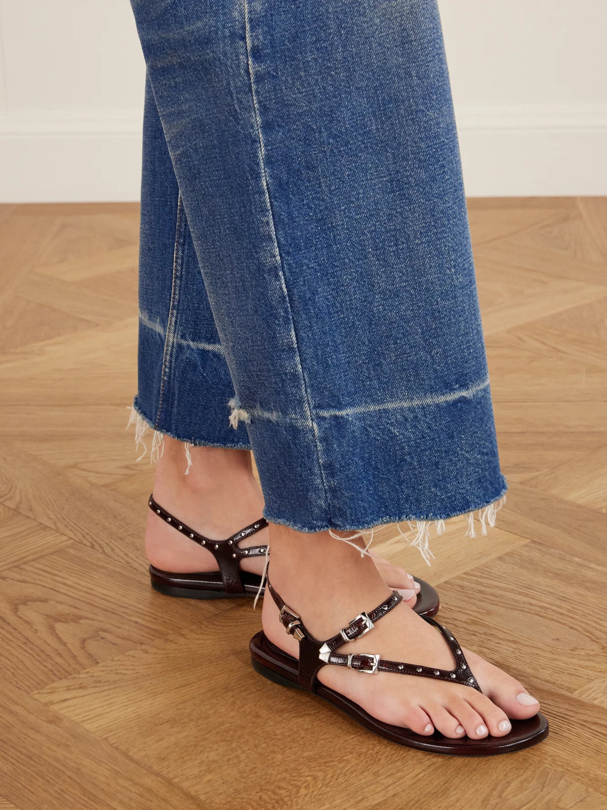Studded Patent Leather Sandals